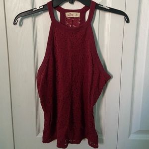 Hollister Halter Style Lace Tank Top